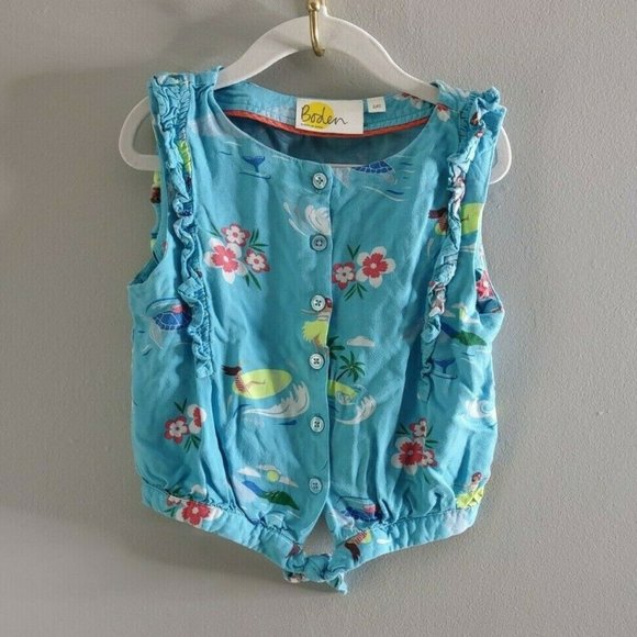 Boden Other - Boden Tie Front Surfing Sleeveless Shirt 128cm 7-8 Years Ruffle